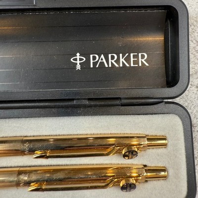 Parker Insignia 12K Gold Filled Pen Pencil Set Santa Fe Railway