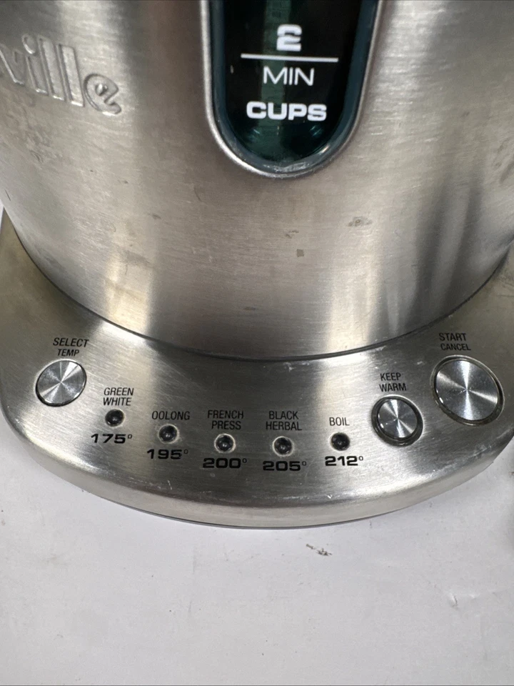 Hervidor eléctrico Breville BKE720 7 tazas 120v 1500w Temp Select acero inoxidable funciona Foto 2 de 4