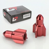 2X Ventilkappe Reifenventil Rakete ROT FÜR PKW LKW Motorrad Fahrrad Quad KFZ NEU