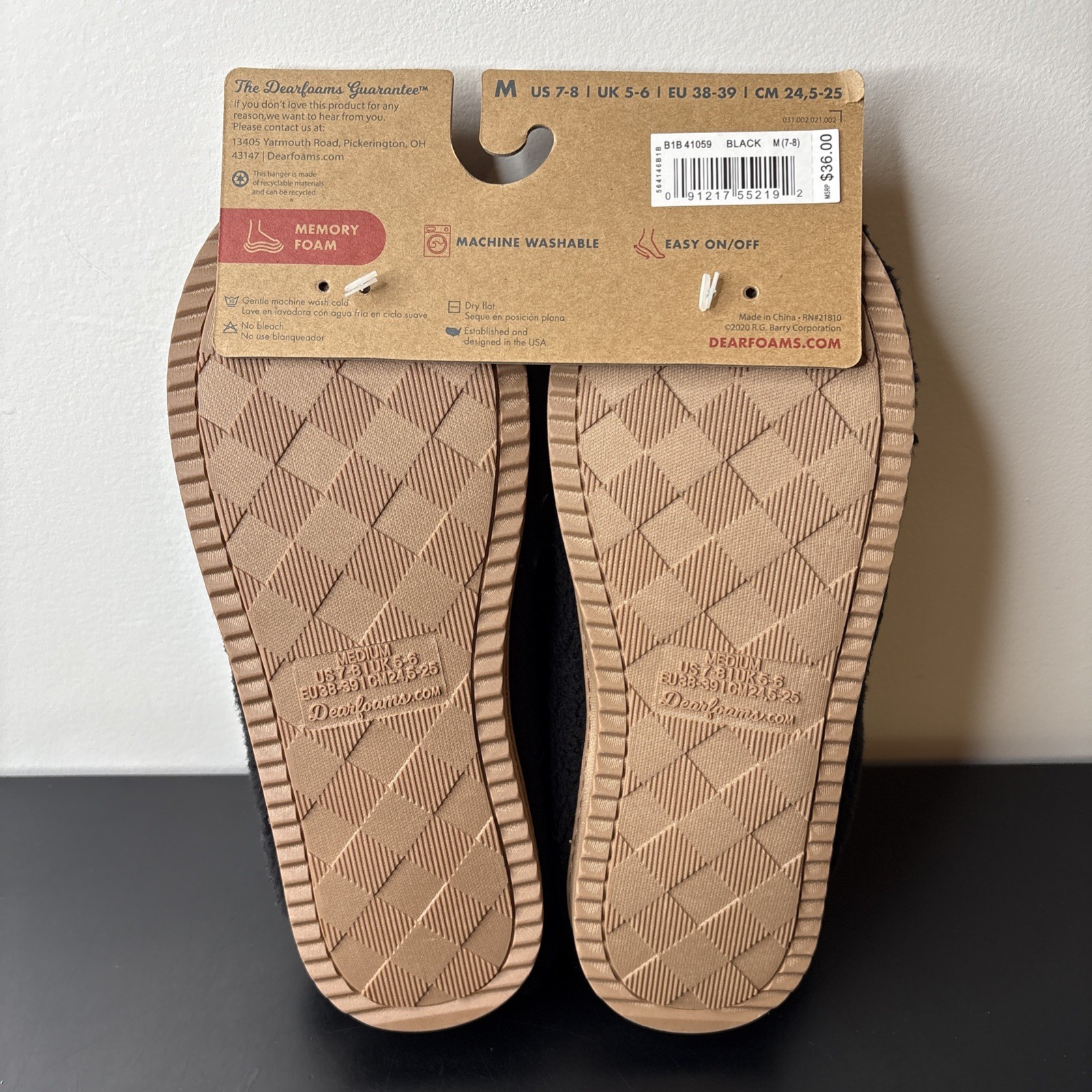 APL Dearfoams Ciabatte Uomo Memory Foam NERE Taglia M 7 8 NUOVISSIME