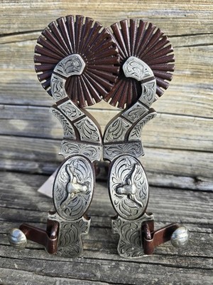 Tyler Mens Antiqued Bit Rowel Longhorn Spurs
