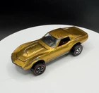 Vintage Hot Wheels Redline Custom Corvette Gold - US Base, Sweet 16