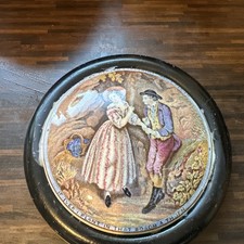 Antique Prattware Pot Lid Framed No by Heaven  I exclaimed May I Perish Thorn