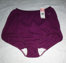 NOS NWT Vtg Warners Cotton Brief Panties 05180 Sz 8 Maroon Red