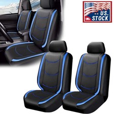Leather Universal Seat Covers Fit For Car Truck Suv Van - 2pcs Front Seats Black