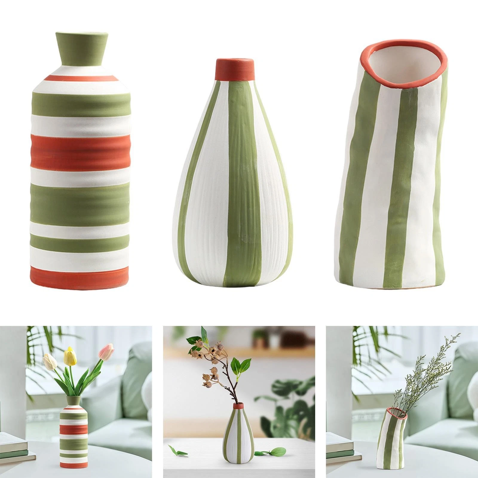 Ceramic Flower Vase Flower Arrangement for Dry Fresh Flower Home Decor Modern