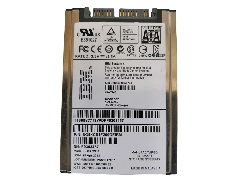 IBM SSD uSATA 1.8" 200GB 3Gbps Internal Solid State Drive 43W7746  - Image 2 of 3
