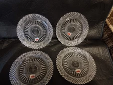 Vintage Fostoria set of 4 crystal plates made for the 92nd anniversary of Avon