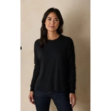 The Normal Brand Puremeso Split Side Overshirt Black High-Lo Rivet Detail Small