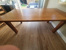 Large Solid Heavy Wood Dining Table seats 8-10 - removeable legs for transport 
