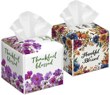 Waterproof Leather Tissue Box Holder Organizer for Home and Car, 2-Pack