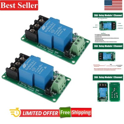 2pcs 5V 30A 1-Channel Relay Module High Low Level Trigger Optocoupler Isolation
