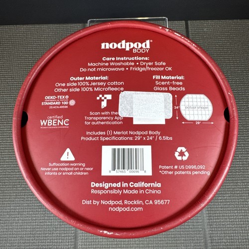 Manta Nodpod Body Compacta Pesada Dormir 6.5 Lbs Borgoña Sellada - Imagen 7 de 12