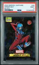2024 TOPPS CHROME MARVEL SAPPHIRE EDITION BLACK #40 SPIDER-BOY 10/10 PSA 9