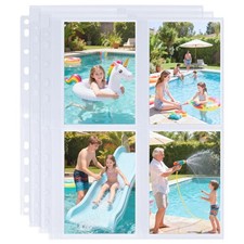 30 Pack 3.5x5 Photo Album Refill Pages for 3 Ring Binder,Ultra-Clear Photo Sleev
