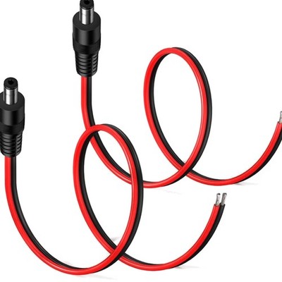 DC Stromkabel 2er Pack 14AWG 12V 10A 5.5 x 2.1mm DC Power Jack Adapter Kabel