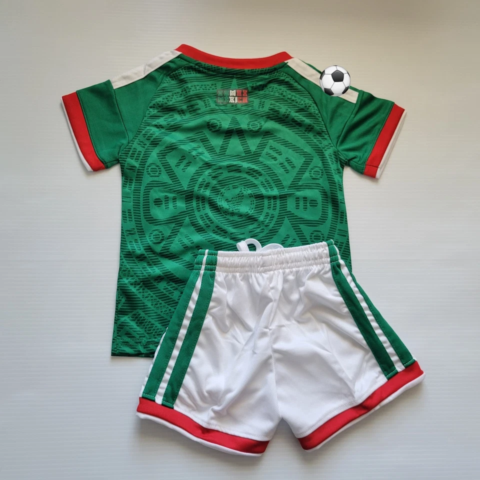 Kid's jersey Green Color Futbol Jersey, mexico Soccer uniforms, Top & shorts - Image 3 of 3