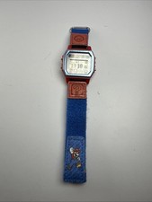 Accutime Super Mario Light Up LCD Digital Watch Alarm Stop Nylon Strap Youth