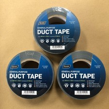 Black 48MM X 50M Duck Duct Gaffa Gaffer Waterproof Strong Cloth Tape x 3 Rolls 0.08 per metre