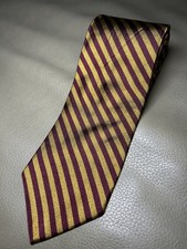 Brooks Brothers Makers 100 Silk Tie Necktie Burgundy Gold Repp Stripe BB2