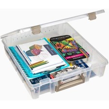 Clear Craft Organizer Storage Case with 1 Compartment Box for Super Satchel