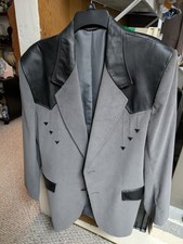 Vintage Pioneer Wear Gray Blazer 46 Jacket Corduroy Leather Western Sports Coat