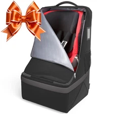 Car seat Backpack Air Travel Car Seat Travel Bag (Black)