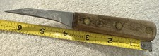 100s antique Chicago Cutlery Pairing Knife Wood Handle Brass Rivet USA vtg