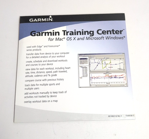 GARMIN TRAINING CENTER VERSION 5 CD-ROM 2006 - MAC OS X / MICROSOFT WINDOWS - Afbeelding 1 van 3