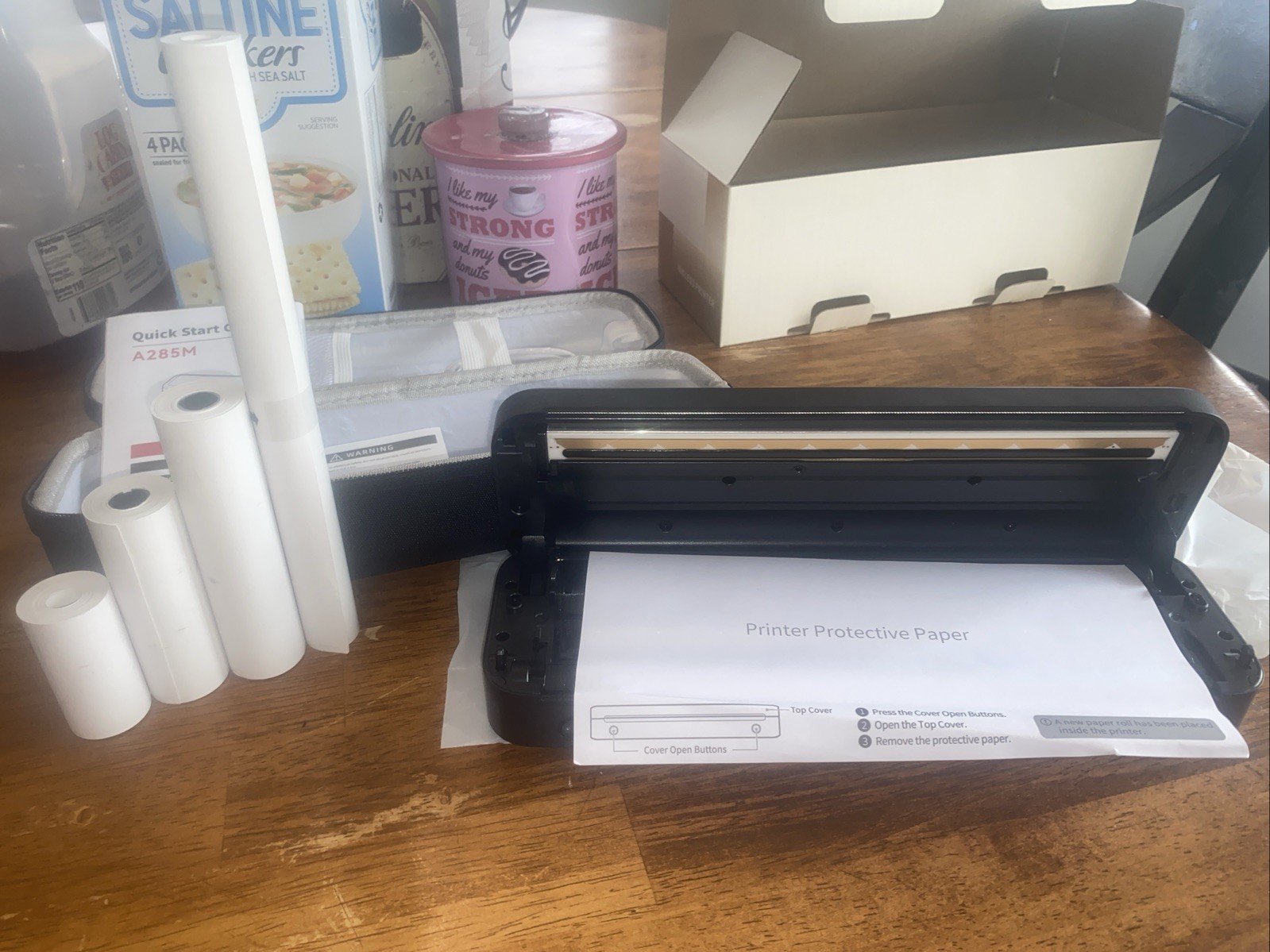 Portable Thermal Printer Complete Set w/ Case, Charger & Paper – Tested