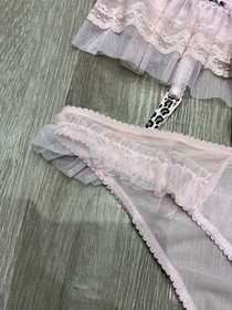 Ann Summers Pink Animal Print Boned Corset & Brief Size 16 - Retro Vintage