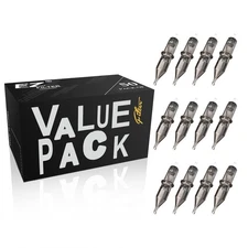 EZ 50Pcs Tattoo Mixed Cartridge Needles #12 12#Regular-3/5/7/9/11RS, black 