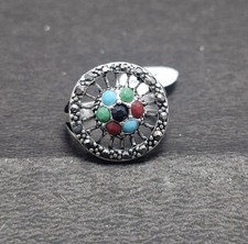 Multi Gemstone Sterling Silver Ring Handmade Unisex Fashion Jewelry