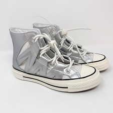 Converse Chuck 70 Metallic Silver High Top Sneakers A15187C Womens 6 Mens 4 NEW
