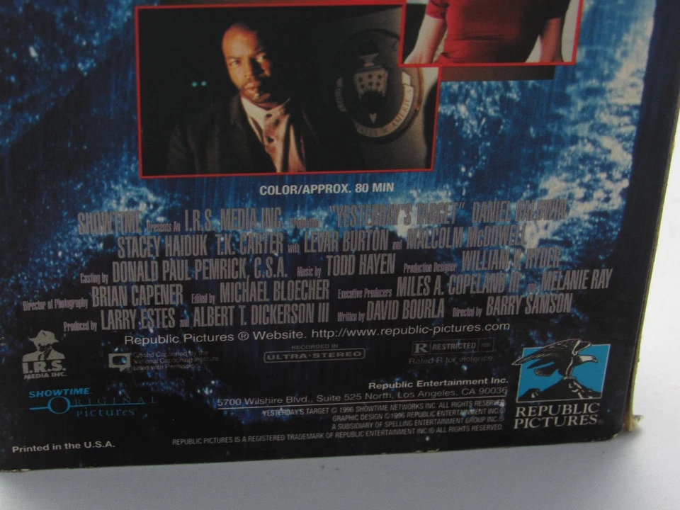 Научно-фантастический триллер Yesterday's Target VHS 1996 оригинальный выпуск фотографии Республики - Изображение 3 из 4