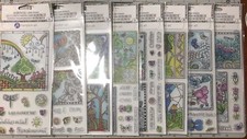 Lot of 8 Hampton Art Stamp Sets, Coloring Clear Stamps
