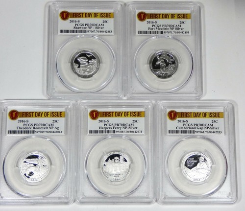2016-S National Park SILVER Quarters PCGS PR70 DCAM 1st Day of Issue