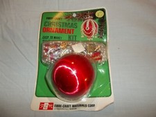 Vtg 1973 Sealed FIBRE-CRAFT BEADED 3" SATIN BALL XMAS TREE ORNAMENT KIT 9153