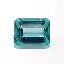PARAIBA BLUE APATITE 9 x 7 MM EMERALD CUT OUTSTANDING COLOR ALL NATURAL F-5285