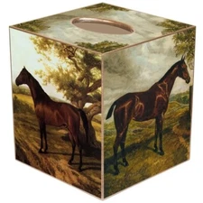 Marye-Kelley Horses Tissue Box Cover New