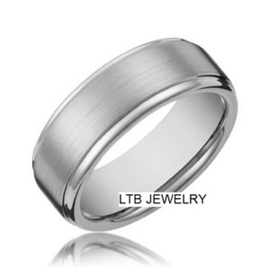 Platinum Mens Wedding Bands Rings Satin Finish 8mm Ebay