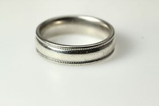 925 Sterling Silver Size 6 Beaded Edge Band 4.4 Grams RIN5744