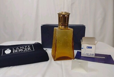 Lampe Berger France Fragrance Ottoman Topaz Golden Yellow 7.25  Tall Amber NIB