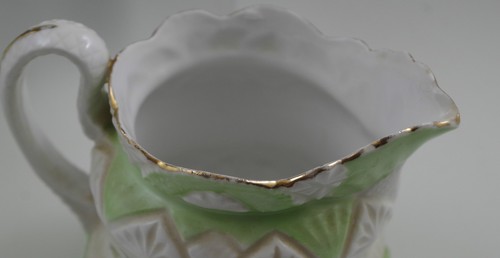 ANTIQUE NOUVEAU RS PRUSSIA PORCELAIN TEA SET TEAPOT SUGAR BOWL CREAMER MARKED - Picture 4 of 11