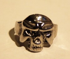 Alien Skull Biker Ring Size 7
