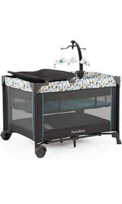 Pamo Babe Deluxe Nursery Center Portable Playard with Comfortable MattressCha...