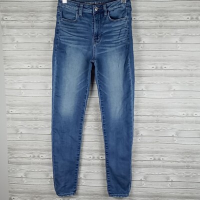 American Eagle Womens Size 2 Regular Super HI Rise Jegging Medium Wash