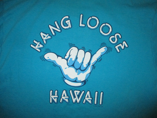 CAMISETA HAWAIANA SUELTA COLGANTE AÑOS 80 90 de colección Shaka signo de mano 1984 politees Super Cru XL - Imagen 6 de 9