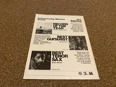 JBF44 WERBUNG 11X8 MCCOY TYNER. Kenny Burrell. SONNY ROLLINS. MILESTONE/FANTAS