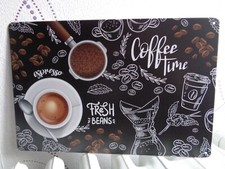 TOLE METAL COFFEE TIME CAFE 20 X 30 CMS NON PLAQUE EMAILLEE ANCIENNE